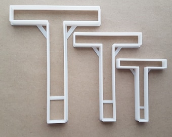 Alphabet Letter T Upper Shape Cookie Cutter Dough Biscuit Pastry Fondant Sharp Stencil Writing Case