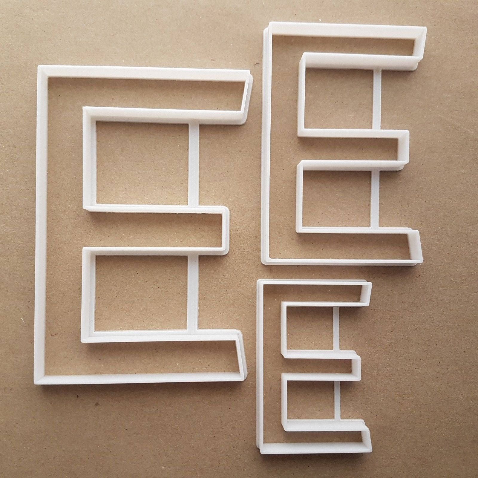Alphabet Letter E Upper Shape Cookie Cutter Dough Biscuit Pastry Fondant Sharp