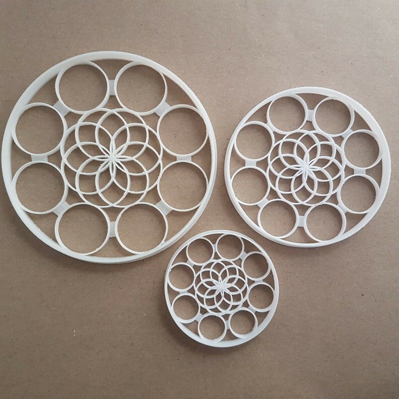 Pattern Circle Repeat Shape Cookie Cutter Dough Biscuit Pastry Fondant Stamp Stencil Sharp Geometric Print Bubbles image 1