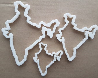 Indien Karta Land Indisk Form Kakform Deg Kex Bakgrund Fondant Vass Atlas Schablon Kontur