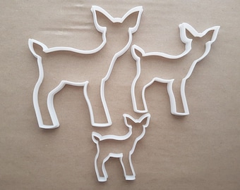 Baby Deer Faun Elk Moose Shape Cookie Cutter Dough Biscuit Pastry Fondant Sharp Stencil Xmas Christmas Animal Mammal