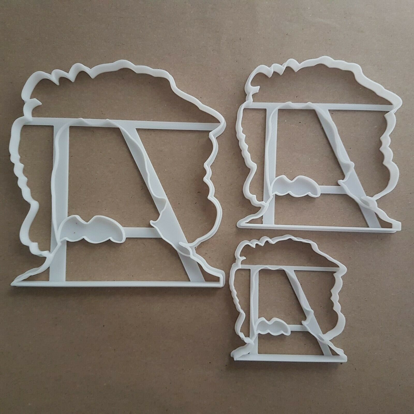 Albert Einstein Portrait Icon Shape Cookie Cutter Dough Biscuit Fondant Stamp