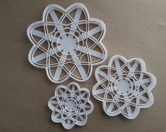 Atomic Whirl Symbol Atom Element Shape Cookie Cutter Dough Biscuit Pastry Fondant Stamp Stencil Sharp Science Maths Lab