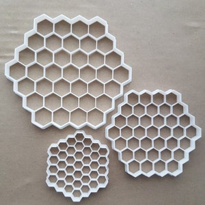 Honey Comb Abeja Hexagonal Forma Cortador de Galletas Galleta Pastel Pastel Pastel Sharp Stencil Hive Honey Comb