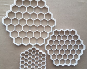 Honey Comb Bee Hexagon Shape Cookie Cutter Dough Biscuit Pastry Fondant Sharp Stencil Hive Honey Comb