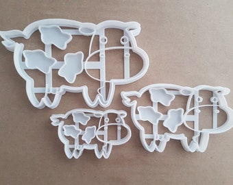 Granja de leche de vaca animal forma galleta cortador masa galleta pastelería Pastel Sello plantilla afilada Mamífero