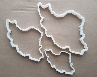 Iran Country Map Outline Shape Cookie Cutter Dough Biscuit Pastry Fondant Sharp Stencil Atlas Iranian