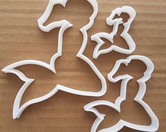 Mermaid Fantasy Fin Myth Shape Cookie Cutter Dough Biscuit Pastry Fondant Sharp Stencil Beach Ocean Sea Side Seaside