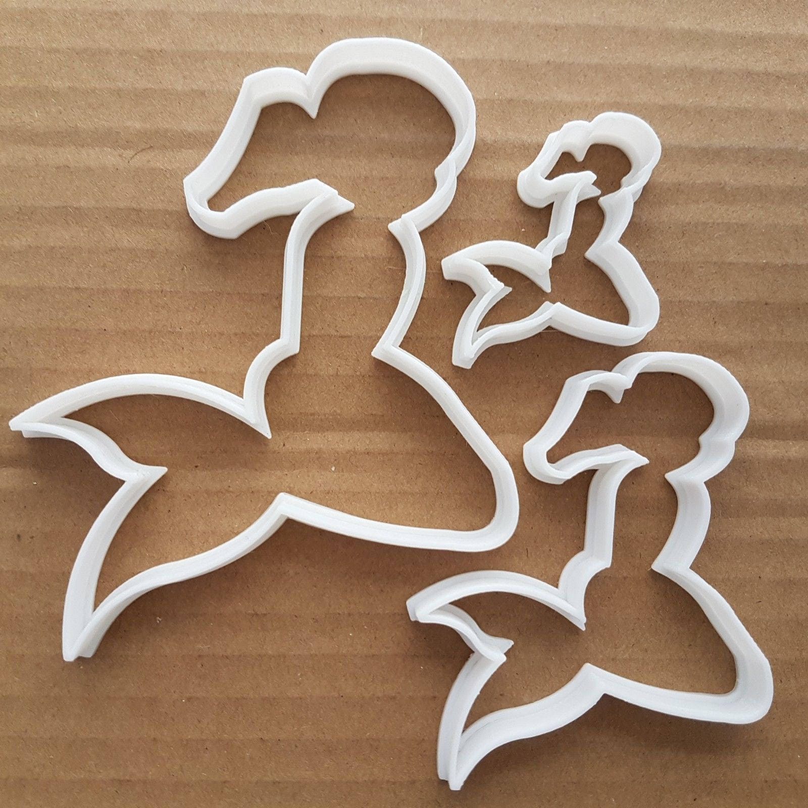 Mermaid Fantasy Fin Myth Shape Cookie Cutter Dough Biscuit Pastry Fondant Sharp