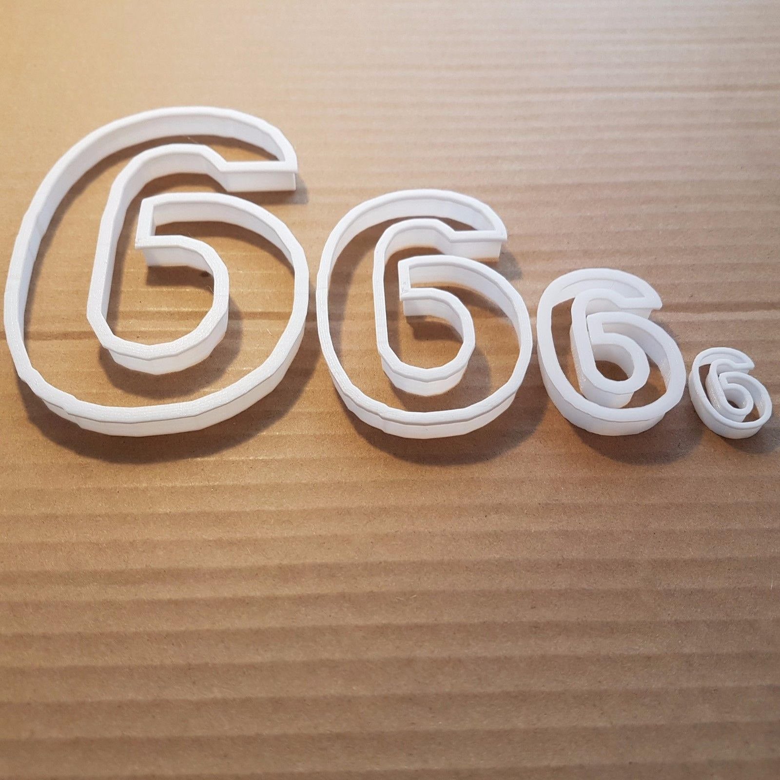 Six 6 Number Digit Shape Cookie Cutter Dough Biscuit Pastry Fondant Sharp Age
