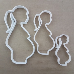 Ciężarna kobieta w kształcie brzuszka dziecka Foremka do ciastek Ciasto biszkoptowe Ciasto fondantowe Stempel Ostry symbol Oczekiwanie na baby shower