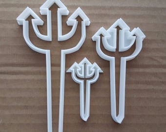 Trident Spear Poseidon forma cookie cortador masa galleta pastel fondant afilado plantilla horquilla de la horquilla del diablo