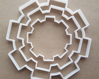 Cog Gear Máquina Círculo Círculo Cookie Cortador Masa Galleta Pasta Fondant Sharp Plantilla Geométrica Robot