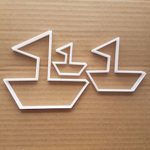 Boat Row Sail Rigger Shape Cookie Cutter Dough Biscuit Pastry Fondant Sharp Stencil Yacht Sailing Ship Beach Ocean Sea