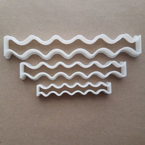 Wavy Line Zig Zag Ripple Shape Cookie Cutter Dough Biscuit Pastry Fondant Sharp Stencil Waves Curves Curvy