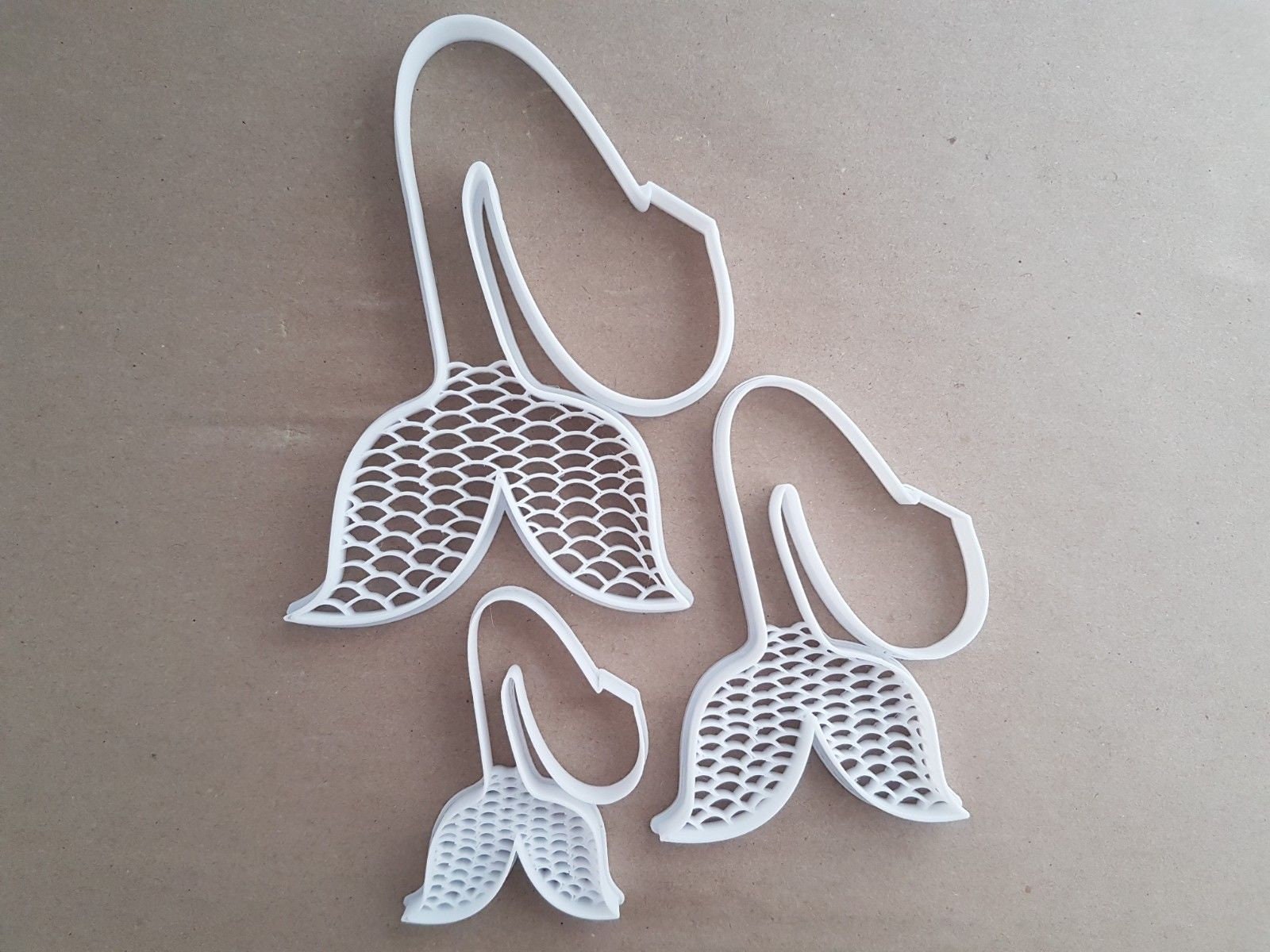 Mermaid Tail Pattern Myth Shape Cookie Cutter Dough Biscuit Pastry Fondant Stamp