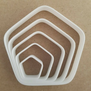 Pentagon forma esquinas redondeadas Mini Fondant cortador pequeño sugarcraft glaseado tiny sharp plantilla pastelería masa matemáticas básicas