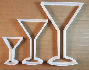 Cocktail Glass Drink Shape Cookie Cutter Dough Biscuit Pastry Fondant Sharp Stencil Martini Food Tropical Beach Alcohol Party