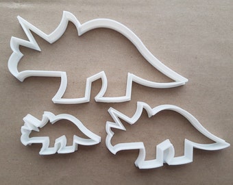 Triceratops Dinosaur Shape Cookie Cutter Dough Biscuit Pastry Fondant Sharp Stencil Animal Extinct