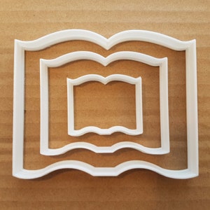 Book Cookie Cutter Shape Dough Biscuit Pastry Magazine Reading Newspaper Open Pages Stencil Sharp Fondant