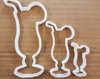 Smoothie Ice Cream Drink Shape Cookie Cutter Dough Biscuit Pastry Fondant Sharp Stencil Glass Cocktail Alcohol Party Glass Cup