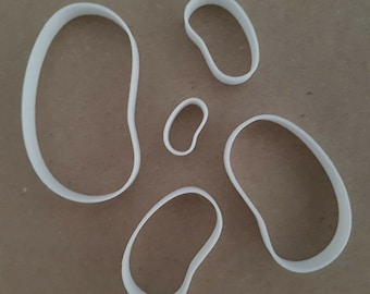 Bönformad Mini Fondant Utstickare Liten Sugarcraft Glasyr Liten Vass Schablon Bakverk Deg Magiska Bönor Bakade