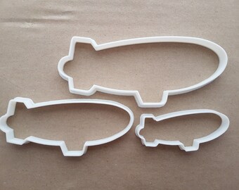 Blimp Airship Zeppelin Shape Cookie Cutter Dough Biscuit Pastry Fondant Sharp Stencil Air Vehicle Ship