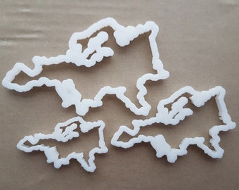 Europe Map Continent Shape Cookie Cutter Dough Biscuit Pastry Fondant Sharp Atlas Outline Stencil