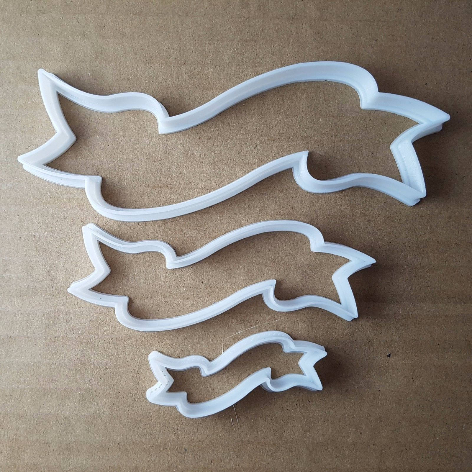 Ribbon Plaque Flag Award Shape Cookie Cutter Dough Biscuit Pastry Fondant Sharp
