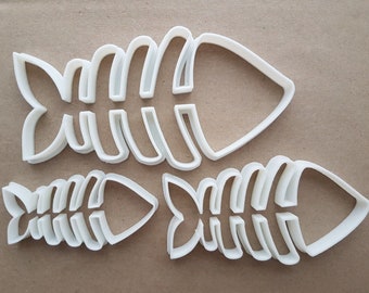 Fisch Knochen Skelett Meer Form Cookie Cutter Teig Keks Gebäck Fondant scharf essen Schablone Tier Fishbones