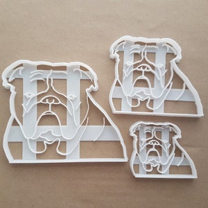 Bulldog British Pet Dog Shape Cookie Cutter Dough Biscuit Pastry Fondant Sharp Stencil Animal Bull Puppy Pooch