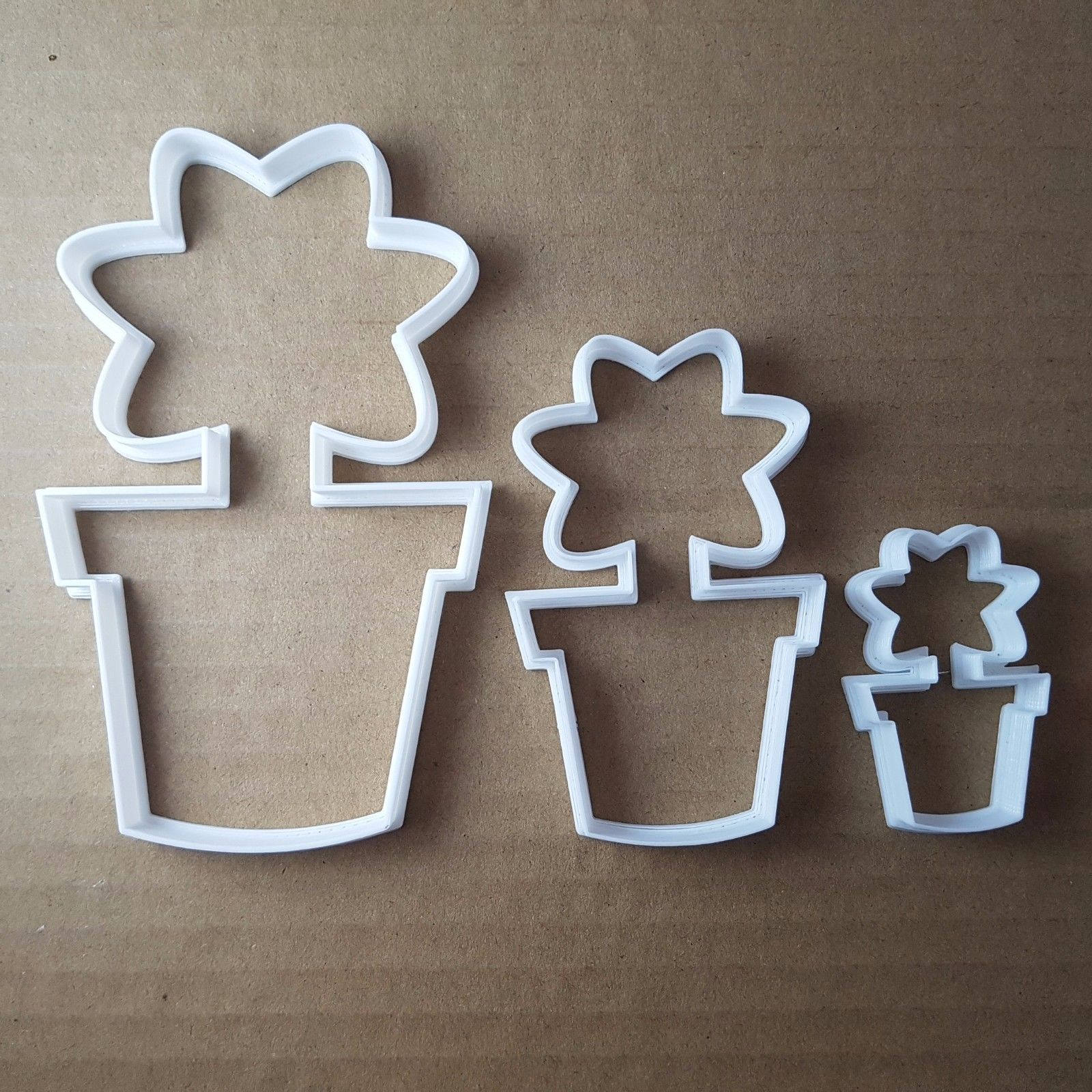 Flower Pot Garden Plant Shape Cookie Cutter Dough Biscuit Pastry Fondant Sharp