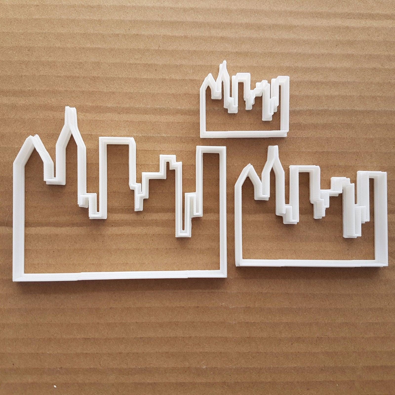 City Skyline Building Shape Cookie Cutter Dough Biscuit Skyscraper Pastry