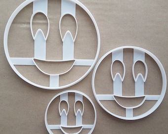 Emoji Smile Happy Face Shape Cookie Cutter Dough Biscuit Pastry Fondant Sharp Stencil Emoticon Symbol