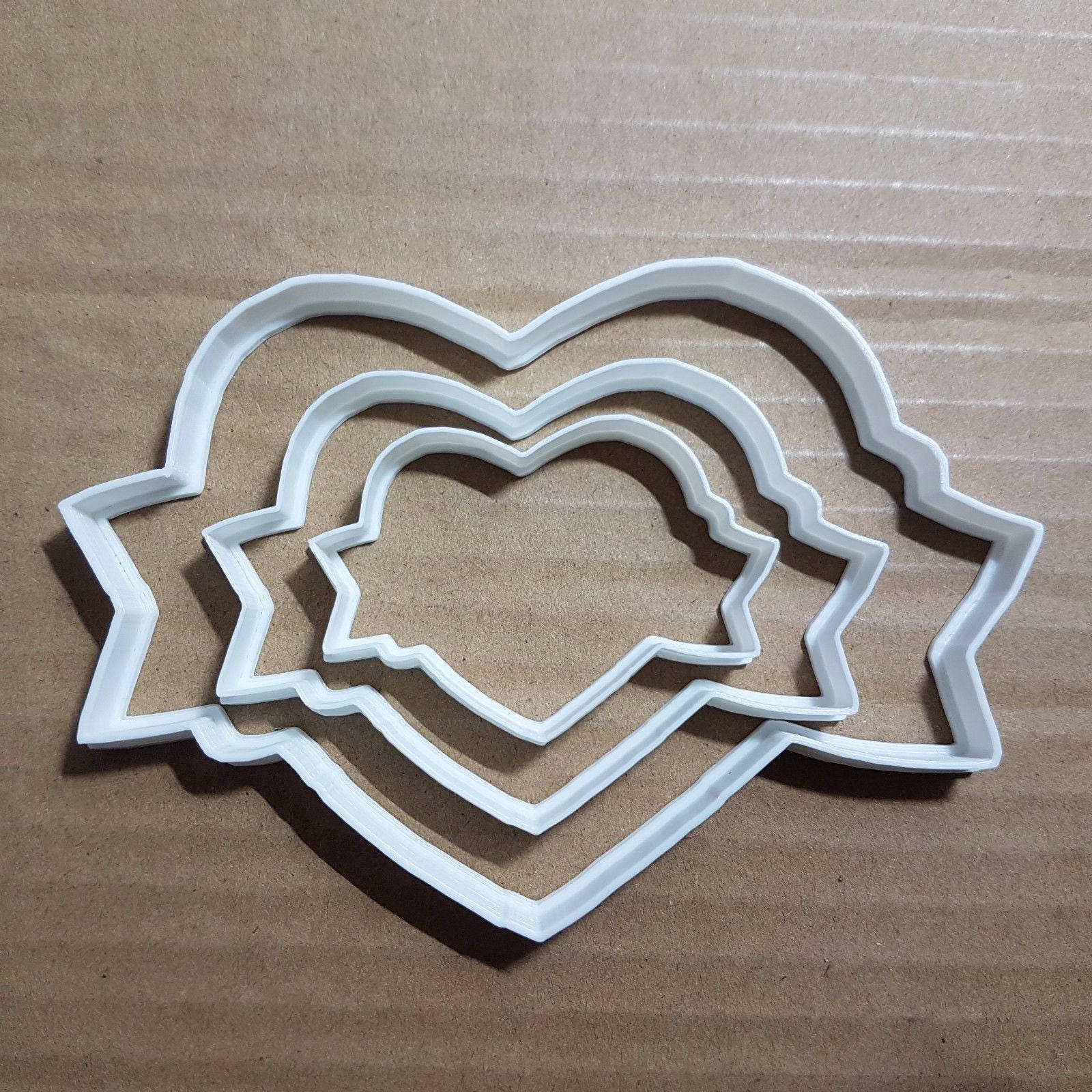 Heart Tattoo Ribbon Biker Shape Cookie Cutter Dough Biscuit Pastry Fondant Sharp