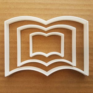 Book Shape Cookie Cutter Magazine Biscuit Pastry Dough Reading Newspaper Open Pages Stencil Sharp Shape Fondant