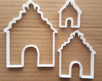 Ginger Bread House Sweets Shape Cookie Cutter Dough Biscuit Pastry Fondant Sharp Stencil Xmas Christmas Gingerbread Cake Dessert Food