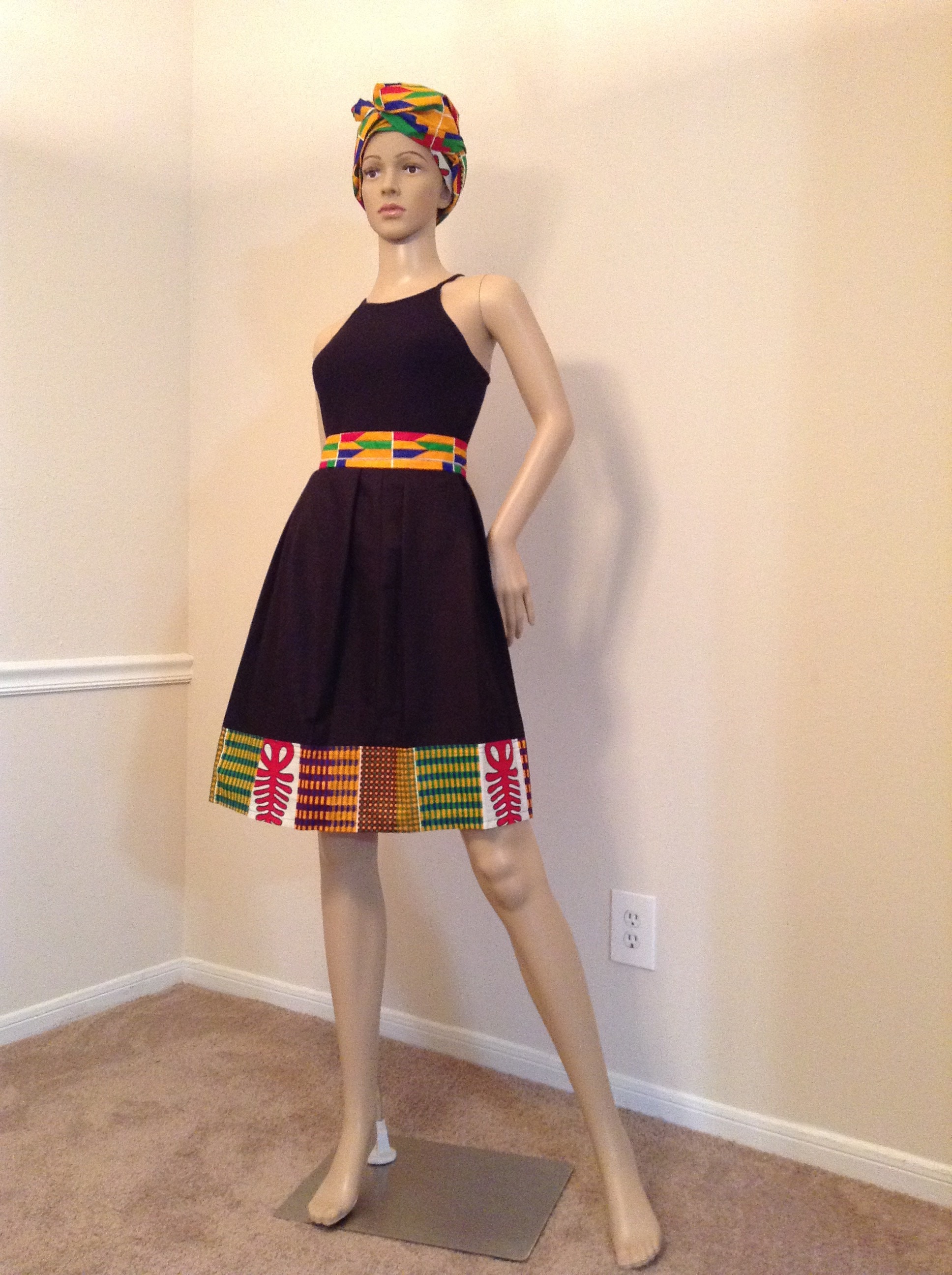 A line skirt,African dress,gele African skirt set,African fabric,girl skirt,dashiki fabric,kente skirt Skirt and head wrap set,women skirt