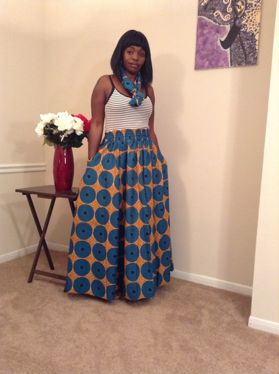 maxi dress with matching head scarf