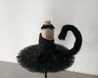 BLK-010 Halloween Professional Ballet Tutu black cat
