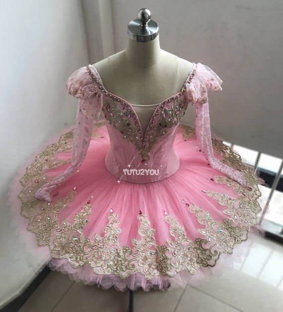 skyde huh liner PK-007 Professional Pink Gold Lace Platter Ballet Tutu Aurora - Etsy