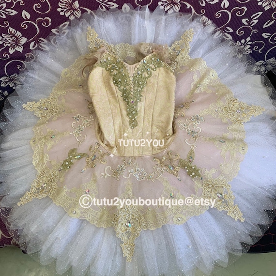 Professional Pink Gold Lace Platter Ballet Tutu - Etsy