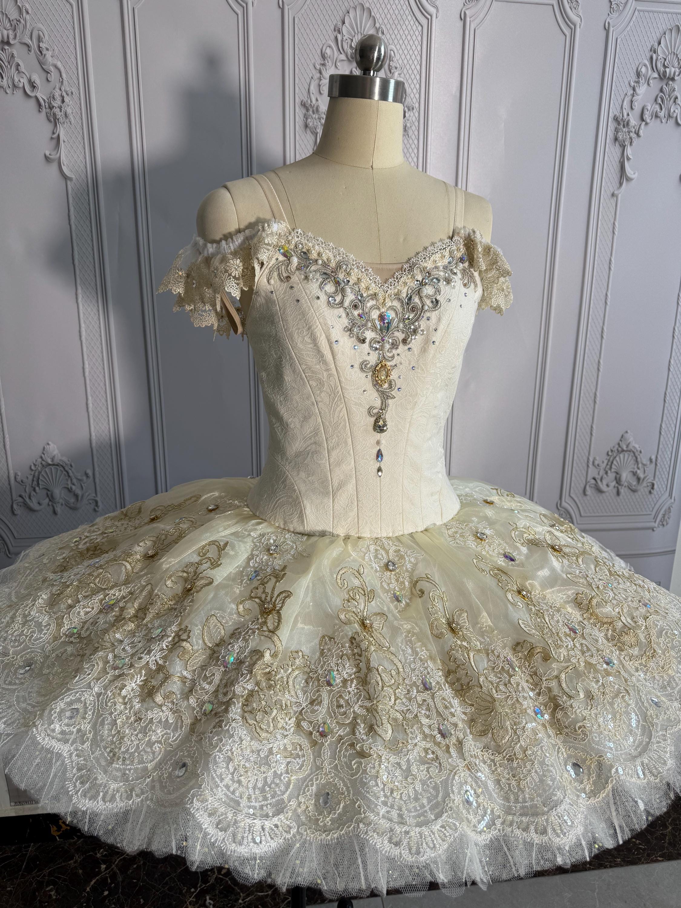 white and gold tutu dress Sequin Tutu Dress Children's Formal Dresses Apricot Princess Flared A-Line High Waist Round Neck Regular Fit Elegant Party School Fall Winter