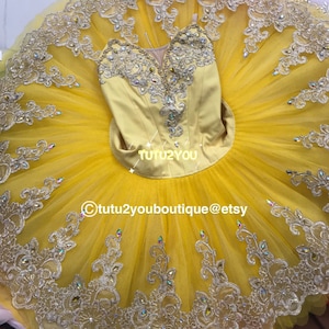 Y-001 Professional Yellow Platter Ballet Tutu  YAGP