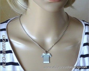 Marinière necklace (small white/blue model)