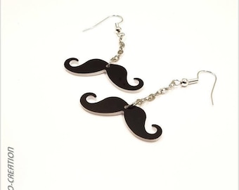 Boucles d'oreilles moustache "Anglaise"