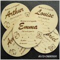 Wooden birth card product logo