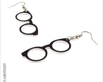 Round glasses earrings