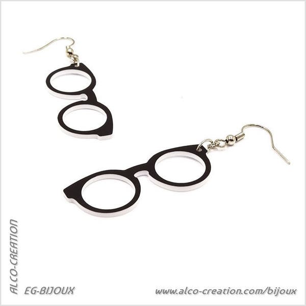 Boucles d'oreilles lunettes rondes