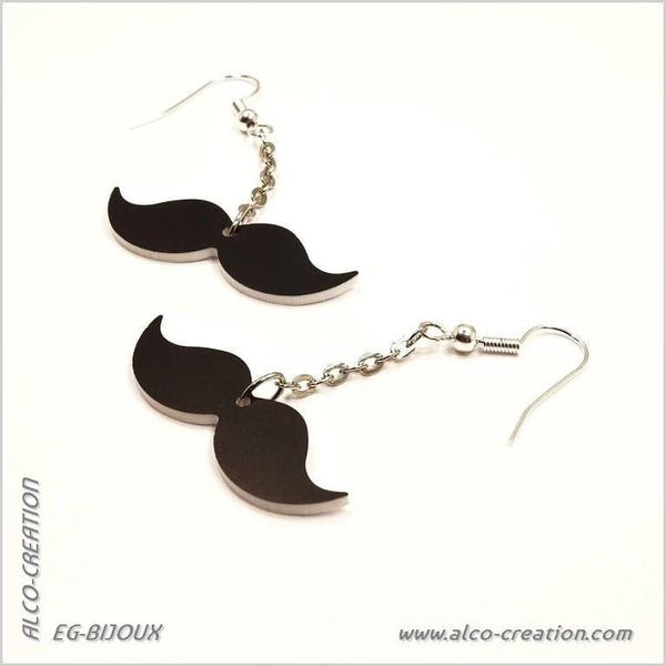 Boucles d'oreilles moustache "Classique"